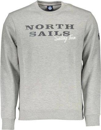 North Sails Hoodies & sweatvesten, Heren, Grijs, S, Katoen, Grijze Katoenen Logotrui