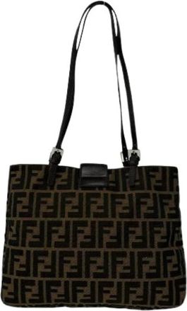 Fendi Pre-owned Vintage Schoudertas - Dames - Vintage Schoudertas - Bruin - ONE Size - Leer - Vintage