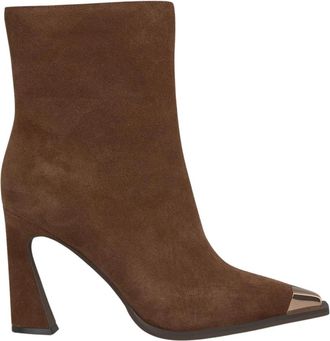 Alma En Pena Enkellaars metallic neus - Dames - Laarzen met Hak - Bruin - 39 EU - Schoenen
