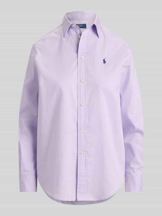Polo Ralph Lauren Relaxed Fit Hemdbluse aus reiner Baumwolle in Lila, Gr&ouml;&szlig;e XL