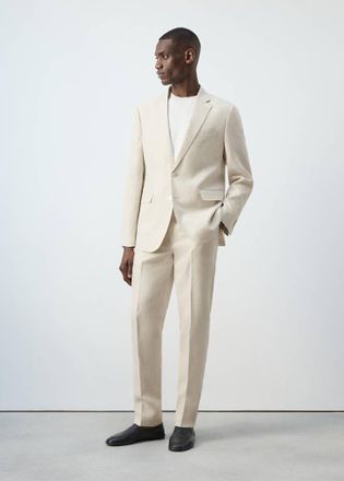 Mango Blazer completo Amalfi 100% lino slim-fit grezzo - Uomo - 48 - MANGO MAN