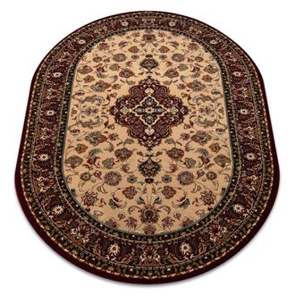 RugsX Rugsx - Alfombra De Lana Omega Oval Orion Roset&oacute;n Rub&iacute; Claro 2 Red 200x300 Cm