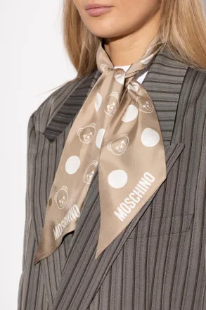 Moschino Silk Scarf, Unisex, Beige