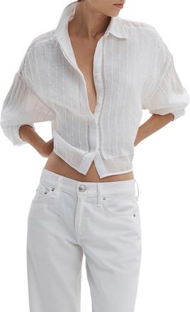Rag & Bone Marin Combo Button-Up Shirt in White at Nordstrom, Size Xx-Small