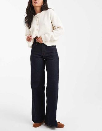 Levi's 728 - Jeans a fondo ampio elasticizzati lavaggio scuro a vita alta-Blu navy