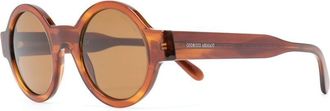Giorgio Armani tinted-lens round-frame sunglasses - women - Acetate - 47 - Brown