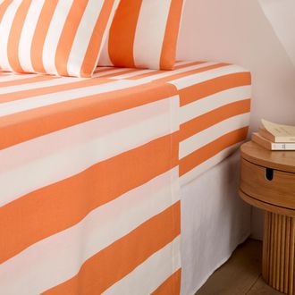La Redoute Interieurs Katoenen onderlaken, strepenprint, HENDAYE ORANGE