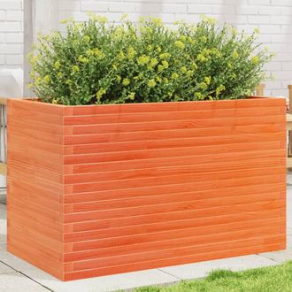 vidaXL Vidaxl - Jardinera Madera Maciza De Pino Marr&oacute;n Cera 110x60x68,5 Cm
