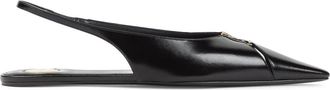 Saint Laurent Black Babylone 00 Leather Ballerinas-Donna