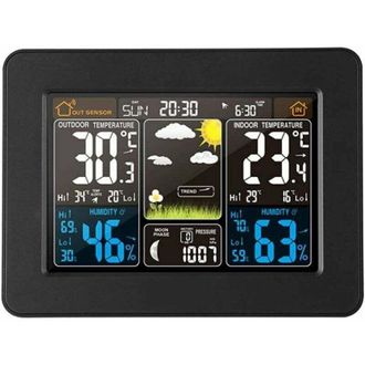 OEM Estaci&oacute;n Meteorol&oacute;gica Digital A Color Con Temperatura, Humedad, Bar&oacute;metro, Calendario Y Reloj Multifunci&oacute;n (negro)