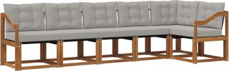 vidaXL Conjunto De Sof&aacute;s De Exterior 6 Uds. Gris Natural Y Claro Vidaxl