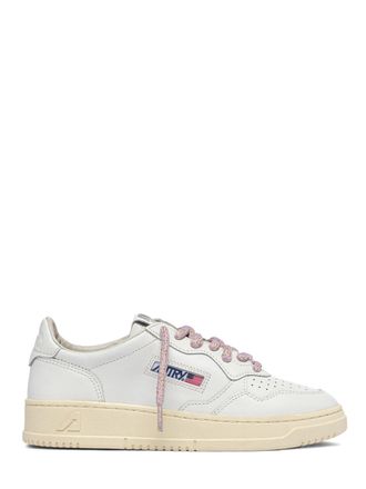 Autry Low-Top Leather Sneakers with Perforated Detailing and Vintage Aesthetics