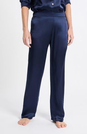 Etam Pearly Silk Straight Leg Pajama Pants in Earthenware at Nordstrom, Size X-Large