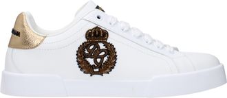 Dolce & Gabbana Dolce&Gabbana Sneakers Portofino Herens Leer Wit/Donker Goud