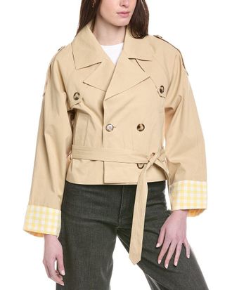 Line & Dot Alba Crop Trench Jacket