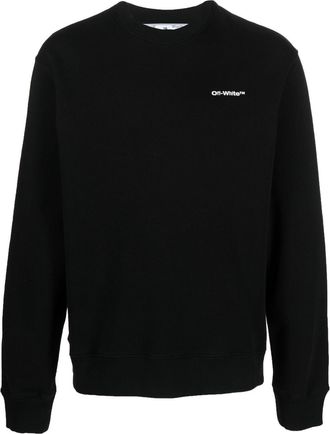 Off-white logo-print long-sleeve sweatshirt - men - Cotton - S - Black
