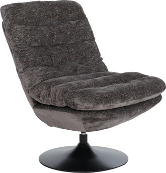 Hhg [nunca Usado] Sill&oacute;n De Sal&oacute;n Hhg-190, Sill&oacute;n De C&oacute;ctel/tapizado/relajaci&oacute;n, Giratorio, Tejido De Chenilla (470 G/m&sup2;), Acero, Gris-marr&oacute;n