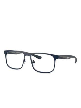 Emporio Armani rectangle-frame glasses - men - Metal - 55 - Blue