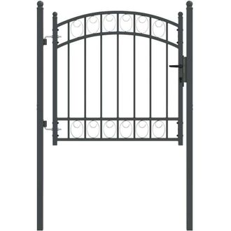 vidaXL Puerta De Cerca Con Cerradura Gris 100 X 100 Cm Vidaxl