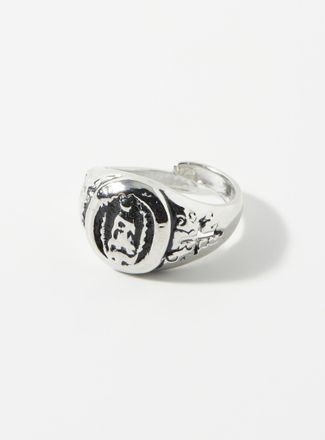 Le 31 Mens Engraved medallion signet ring