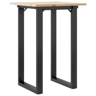 vidaXL Mesa De Comedor Marco O Madera Maciza Pino Y Acero 50x50x75 Cm Vidaxl
