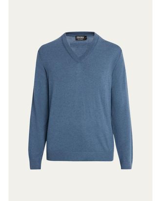 Ermenegildo Zegna Mens Oasi Cashmere V-Neck Sweater
