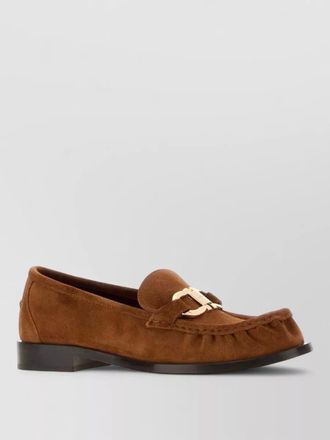 Ferragamo maryan loafers suede gold tone hardware