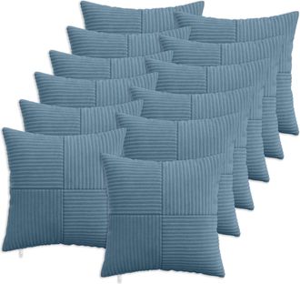 vidaXL Funda De Almohada 12 Pcs Almelo Azul 40 X 40 Cm Pana Vidaxl