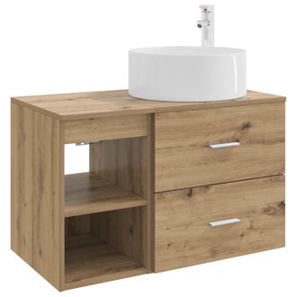 vidaXL Juego De Muebles De Ba&ntilde;o 2 Pcs Roble Artesanal Vidaxl