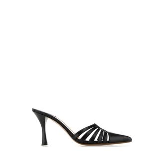 PARIS TEXAS Nadia Pointed Toe Cage Heel Mules - Dames - Muiltjes - Zwart - 39 EU - Leer - Schoenen