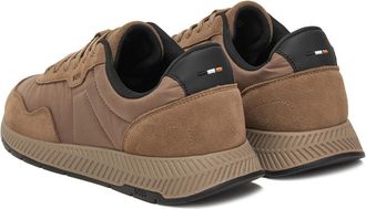 HUGO BOSS Mens Titanium Runner Sneaker Brown Suede