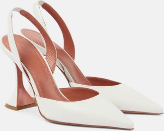 Amina Muaddi Holli 95 leather slingback pumps