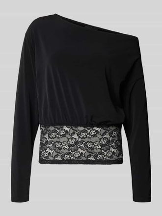 Gina Tricot Longsleeve mit asymmetrischem Ausschnitt Modell Mirelin in Black, Gr&ouml;&szlig;e XS