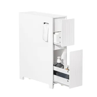SoBuy Carrellino Salvaspazio Mensola Nicchia 20cm Con Ruote Organizzatore Bagno Mobiletto Bagno Mobile Porta Carta Igienica Bianco 20x60x75cm Bzr111-w Sobuy
