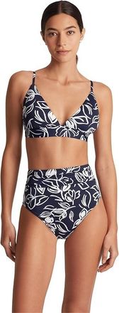 Lauren Ralph Lauren Womens Lauren Ralph Lauren Bikini Top Freesia Pink Triangle V-Neck BUU508