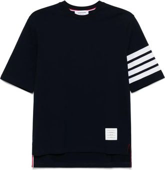 Thom Browne T-shirt con dettaglio a 4 righe - Blu