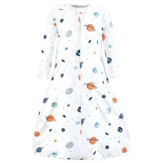 Hudson Baby Long-Sleeve Cotton Jersey Sleeping Bag in Space at Nordstrom