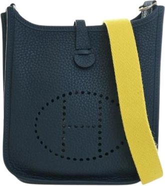 Herm&egrave;s Pre-owned Evelyne TPM - Dames - Vintage Schoudertas - Blauw - ONE Size - Leer - Vintage