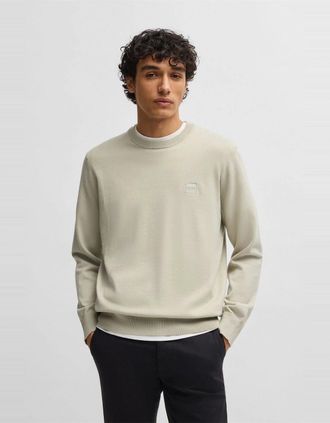 HUGO BOSS Mens Mens Kanovano Crew Neck Jumper - Tan - Size: 38