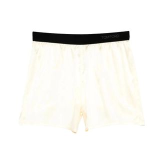 Tom Ford Ondergoed, Dames, Geel, M, Pajama Shorts met elastische tailleband