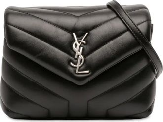 Saint Laurent Borsa a tracolla Toy LouLou in pelle con monogramma 2022 - Nero