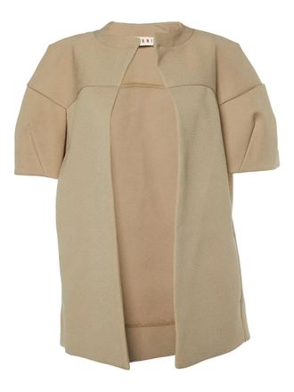 Marni short-sleeve open-front jacket - Neutrals