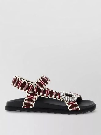 Roger Vivier slidy trek sandals open toe textured strap