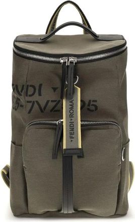 Fendi Toeristenrugzak - Heren - Tassen - Groen - Maat: ONE Size Katoen