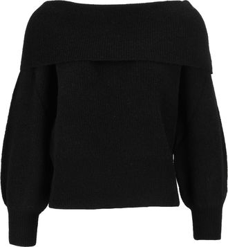 MC2 Saint Barth Black Aliette Soft-00 Fold-Over Neck Sweater
