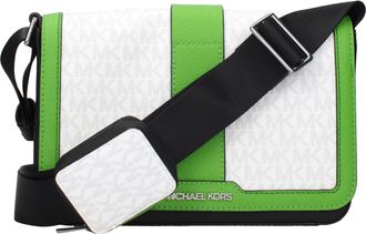 Michael Kors Herens Cooper Crossbodytas Wit/Jungle Groene Stof
