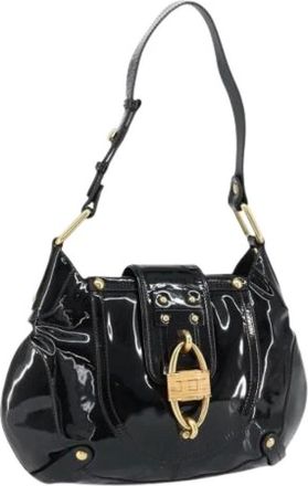 Ferragamo Pre-owned Shoulder Bags, female, Black, Size: ONE SIZE Pre-owned Coated Canvas Shoulder Bag