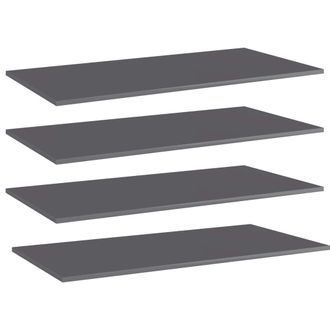 vidaXL Estante Estanter&iacute;a 4 Uds Contrachapada Gris Brillo 100x50x1,5cm Vidaxl