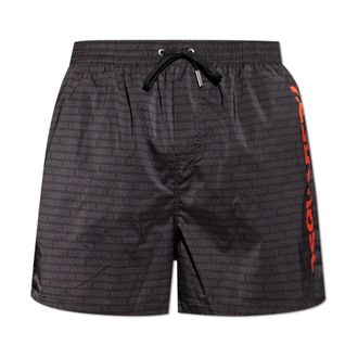 Dsquared2 Beachwear, male, Black, Size: 2XL Monogram Swim Shorts