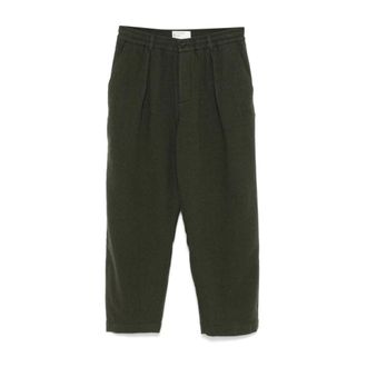 Universal Works Pantal&oacute;n Oxford - Verde Oliva Lana - Trousers - Hombre - Verde - W28